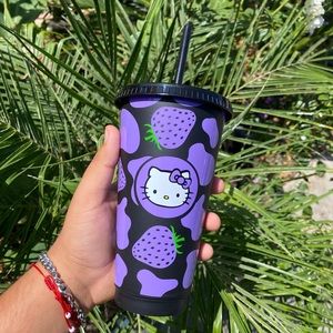 Hello Kitty Purple Strawberry Cow Cup